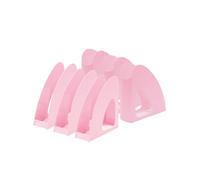 HAN 6x RE-LOOP standing file holders, pastel pink, A4/C4, low edge, labeling
