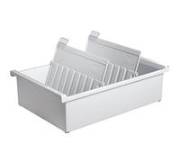 HAN 955-0-11, Card index tray A5 landscape. Innovative, attractive design holds 1,300 cards, supplied with 2 support plates with clear file clips, light-grey