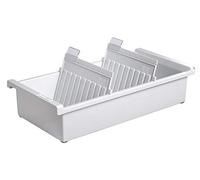 HAN 956-0-11, Card index tray A6 landscape. Innovative, attractive design holds 1,300 cards, supplied with 2 support plates with clear file clips, light-grey