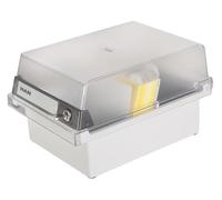HAN 966-S-631, Card filing box Special Edition A6 landscape. Innovative, attractive design holds 800 cards with lock, readjustable lid supplied with large inscription label, light-grey-translucent