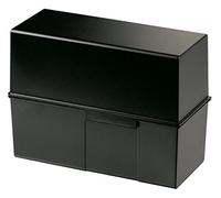 HAN 975-13, Card index box A5 landscape. Innovative, attractive design holds a maximum of 500 cards with steel hinge, black - various colours to choose from