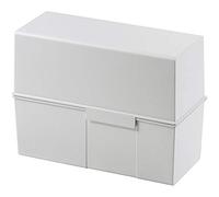 Han 975 index card box, A5 landscape, innovative attractive design for 450 cards with steel hinge light grey