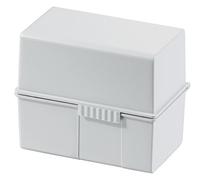 HAN 976-11, Card index box A6 landscape. Innovative, attractive design holds a maximum of 400 cards with steel hinge, light-grey - various colours to choose from