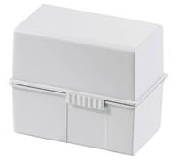 HAN 977-11, Card index box A7 landscape. Innovative, attractive design holds a maximum of 300 cards with steel hinge, light-grey - various colours to choose from