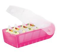 HAN 997-663, CROCO Flashcard Index Box. For learning vocabulary in an ingeniously simple way, A7, translucent pink