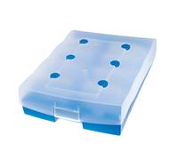 HAN 9987-643, CROCO-DUO archive box, for 2,200 cards A8 withA-Z guide cards dividers and 8 support plates, translucent blue