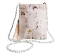 Han Ancient Style Small Square Bag with Tassels - Elegant Butterfly Pearl Sling Bag for Chinese Clothing