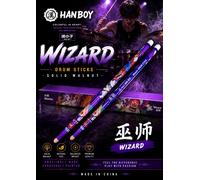 HAN BOY WIZARD 5A SOLID WALNUT DESIGNER ART DRUMSTICKS PROFESSIONAL PAIR BNIB
