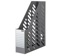 Han Classic 1600 - 191 Magazine Rack - Contemporary Design, Slim, High Quality and Stylish with Writable Label, Pack of 2, Dark Grey