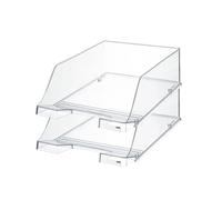 HAN Classic XXL Letter Tray - 2 Pieces, High Quality and Extra High Letter Tray Modern, Chic and High Gloss, Transparent Crystal Clear, 1047-23