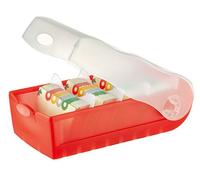 HAN Croco Flashcard Box Easy Learning Vocabulary with 5 Compartments Learning System DIN A7 Index Box for 900 Cards Including 5 Support Plates + 100 Flashcards 997-617 Translucent/Red