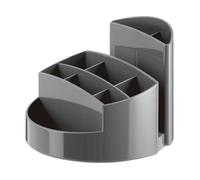 Han 17460, Rondo, Elegant High Gloss Desk Receptacle in Premium Quality with 9 Compartments Dark Grey