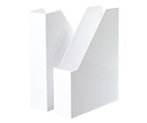 HAN i-Line 16501-12 Magazine File - 2 Pieces, Elegant, Modern High-End Magazine File for Notebooks, Magazines and Folders up to A4/C4, White
