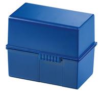 HAN Index Card Box DIN A7 Landscape for 300 Cards with Steel Hinge Blue blue DIN