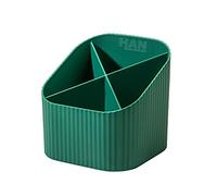 HAN Karma 17248-05 Desk Quiver with 4 Compartments, Environmentally Friendly, Made from 80-100% Recycled Material, Pen Holder, Eco-Green