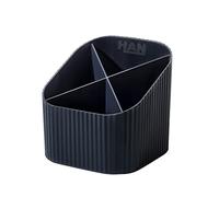 HAN Karma 17248-13 Desk Quiver with 4 Compartments, Environmentally Friendly, Made from 80-100% Recycled Material, Pen Holder, Eco-Black