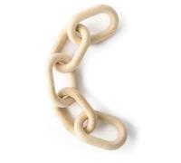 HAN-LBG Wood Chain Link Decor, Hand Carved Boho Decorative Wood Chain, 5-Link Wood Chain Knot Ornament for Rustic Country Decoration, Farmhouse, Bedroom, Living Room, Coffee Table