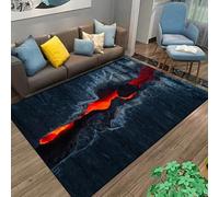 HAN MAN XIU 3D Volcanic Lava Pattern Rug for Living Room, Bedroom, Balcony, Kitchen - Non-Slip Mat & Home Doormat