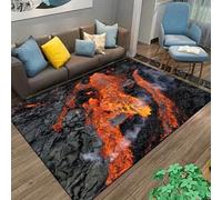 HAN MAN XIU 3D Volcanic Lava Pattern Rug for Living Room, Bedroom, Balcony, Kitchen - Non-Slip Mat & Home Doormat