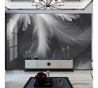 HAN MAN XIU 3D Wallpaper Black and White Gray Feather wall Painting Living Room Sofa Background Home Decoration wall Art