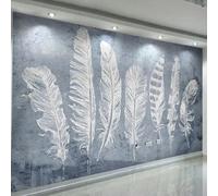 HAN MAN XIU 3D Wallpaper Minimalist Gray Feather wall Painting Living Room Sofa Background Home Decoration wall Art