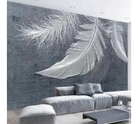 HAN MAN XIU 3D Wallpaper Minimalist Gray Feather wall Painting Living Room Sofa Background Home Decoration wall Art