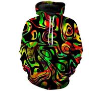 HAN MAN XIU Abstract Graphic 3D Printed Hoodie for Boys and Girls - Long-Sleeved Casual Oversized Sweatshirt
