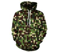 HAN MAN XIU Autumn/Winter 3D Camouflage Pattern Printed Hoodie Men's Women's Casual Oversized Sweatshirt Streetwear