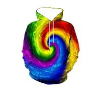HAN MAN XIU Autumn/Winter 3D Printed Colourful Abstract Style Print Casual Hooded Sweatshirt for Boys and Girls