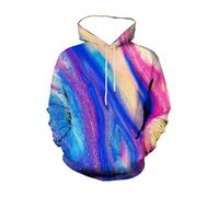 HAN MAN XIU Autumn/Winter 3D Printed Colourful Abstract Style Print Casual Hooded Sweatshirt for Boys and Girls