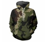 HAN MAN XIU Camouflage Print Hooded Sweatshirt for Boys and Girls - Relaxed Fit Long Sleeve Sweatshirt Top