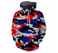 HAN MAN XIU Camouflage Print Hooded Sweatshirt for Boys and Girls - Relaxed Fit Long Sleeve Sweatshirt Top