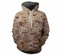 HAN MAN XIU Camouflage Print Hooded Sweatshirt for Boys and Girls - Relaxed Fit Long Sleeve Sweatshirt Top