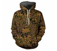 HAN MAN XIU Camouflage Print Hooded Sweatshirt for Boys and Girls - Relaxed Fit Long Sleeve Top
