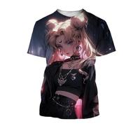 HAN MAN XIU Cartoon Maiden Warrior 3D printed T-shirt summer boys and girls casual loose round neck short sleeve top