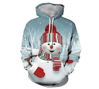 HAN MAN XIU Christmas Collection Creative Pattern Sweatshirts 3D Printed Loose Comfortable Sports Casual Men's Women's Hoodies