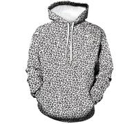 HAN MAN XIU Classic Leopard Print Hoodie for Men and Women 3D Printed Zebra Pattern Sweatshirt Hoodie