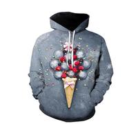 HAN MAN XIU Fun 3D-Printed Lollipop, Donut, and Bread Hooded Sweatshirts for Men and Women in Streetwear Style