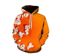 HAN MAN XIU Fun 3D-printed lollipop donut bread hooded sweatshirts for men and women in street style