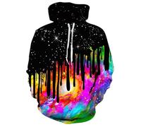 HAN MAN XIU Fun Graffiti Hoodie 3D Printed Men's Women's Casual Oversized Sweatshirt Hoodie