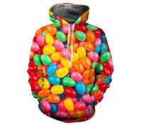 HAN MAN XIU Funky Colourful Candy 3D Printed Gummy Hoodie Boys Girls Personalised Long Sleeve Streetwear Sweatshirt