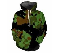HAN MAN XIU Jungle Camouflage 3D Print Hooded Sweatshirt - Men's & Women's Loose-Fit Casual Outdoor Sports Long-Sleeved Hoodie