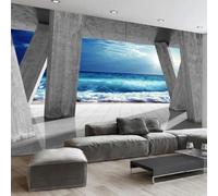HAN MAN XIU Mural, 3D Wallpaper, Stone Pillars, Waves, Landscape, wall Painting, Living Room, Home Decorative Art wall Covering