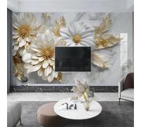 HAN MAN XIU Mural Wallpaper Marble Three-Dimensional Flower 3D wall Painting Living Room Sofa Bedroom Background Home décor Mural Art