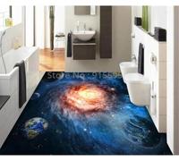 HAN MAN XIU Self-Adhesive 3D Floor Tile Mural Stickers, Beautiful Starry Sky Universe Bedroom Bathroom Art Decorative murals