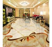 HAN MAN XIU Self-Adhesive 3D Floor Tile Sticker, Classic Geometric Marble Bedroom and Bathroom Art Decorative Mural