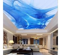 HAN MAN XIU Self Adhesive PVC Ceiling 3D Wallpaper Blue Three-Dimensional Abstract Mural Living Room Bedroom Suspended Ceiling Decorative Wall Covering