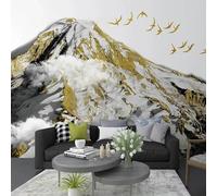 HAN MAN XIU Self Adhesive PVC Mural 3D Living Room Wallpaper Abstract Snow Mountain Flying Bird wall Covering Bedroom wall Art Decoration