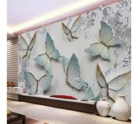 HAN MAN XIU Self Adhesive PVC Mural 3D Living Room Wallpaper Butterfly Three-Dimensional Relief wall Covering Bedroom wall Art Decoration