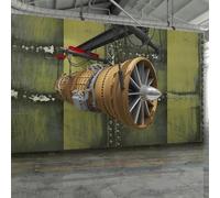 HAN MAN XIU Self Adhesive PVC Mural 3D Living Room Wallpaper Creative Aircraft Engine wall Covering Bedroom wall Art Decoration